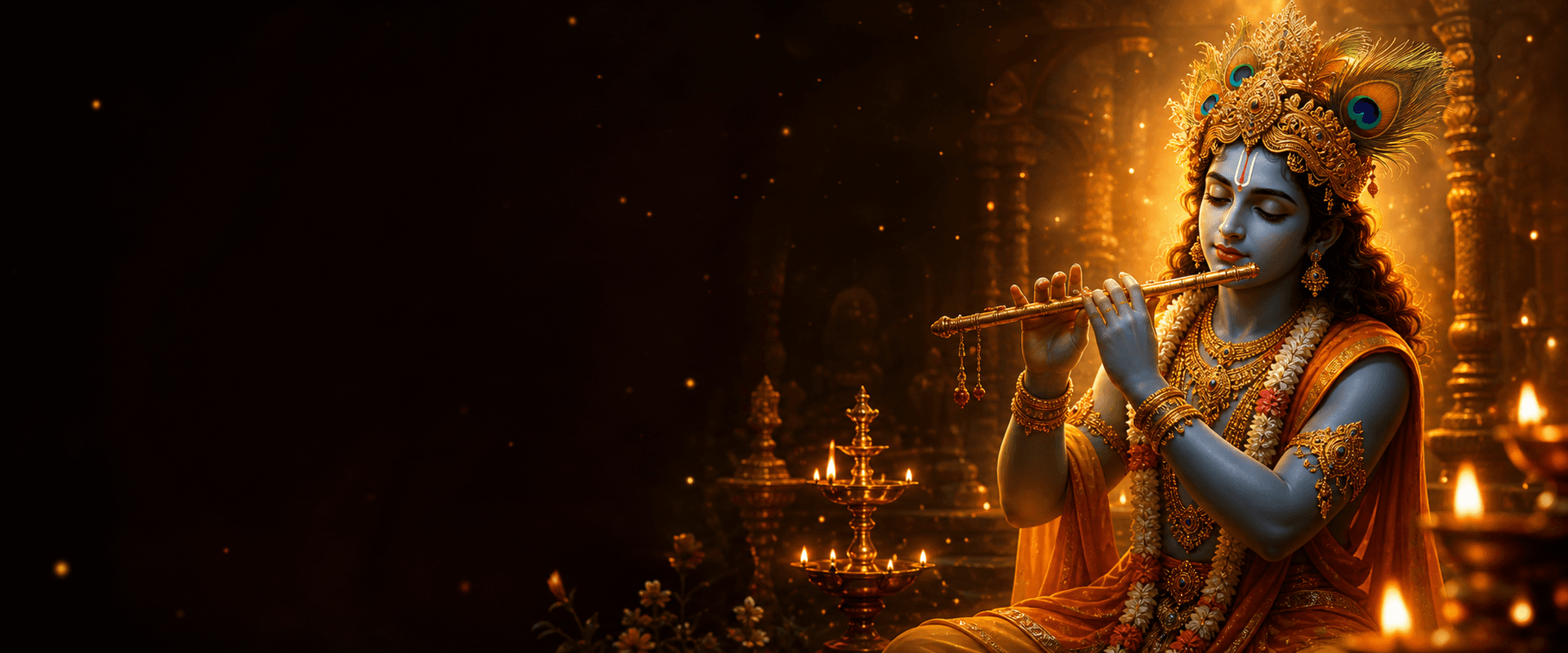 Lord Krishna playing flute